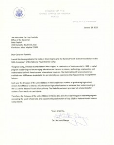 Mexico - Letter to Governor Tomblin